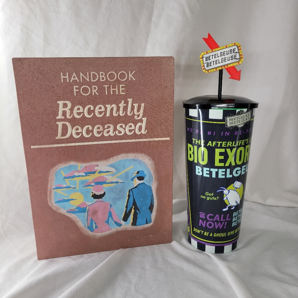 Beetlejuice Book For The Recently Deceased Popcorn Bucket & Marquee Cup Topper